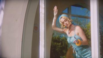 Katy Perry's blue jumpsuit as seen in the music video Never Really Over