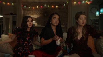 Embry Floral Print Silk Mini Wrap Dress worn by Sutton Brady (Meghann Fahy) in The Bold Type (Season03 Episode10)