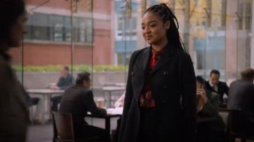 Asymmetrical Cotton Black Tweed Blazer worn by Kat Edison (Aisha Dee) in The Bold Type (Season03 Episode10)