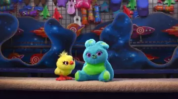 The talking Plush toy Bunny Franck Gastambide in Toy Story 4