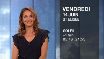 Le T Shirt détail brodé de Cali Morales dans Météo de M6 du 13/06/2019