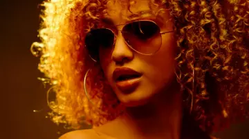 Aviator Brown gold sunglasses as seen in Haute music video by Tyga feat. J Balvin, Chris Brown