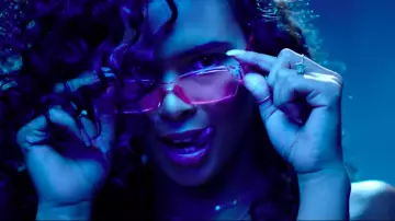 Pink small rectangular glasses as seen in Hautemusic video by Tyga feat. J Balvin, Chris Brown