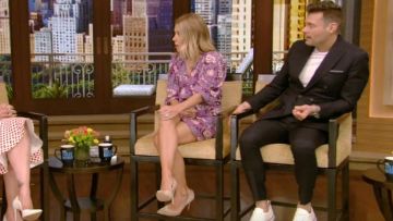 Magda Butrym Faro Vestido usado por Kelly Ripa en VIVO con Kelly y Ryan 10 de junio de 2019