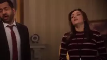 Nordstrom Signature Stripe Cashmere Sweater worn by Emily Rhodes (Italia Ricci) in Designated Survivor (Season 03 Episode 06)