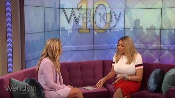 Diane von Furstenberg Samara Maillot Rouge Jupe Crayon porté par Wendy Williams sur Le Wendy Williams Show juin 12,2019