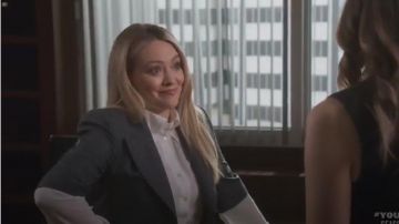 Vivienne Westwood Cropped Jacket Dotted Pinstripe worn by Kelsey Peters (Hilary Duff) in Younger (Season06 Episode01)