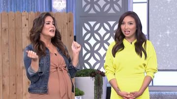 A.L.C.  Marin Crepe Mini Vestido de Neón usado por Jeannie Mai en The Real junio 08,2019