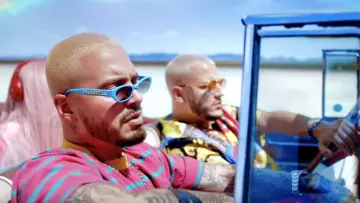 Chanel x Pharrell Williams 2019 Blue & Grey Sunglasses worn by J Balvin in his Loco Contigo music video with DJ Snake, Tyga