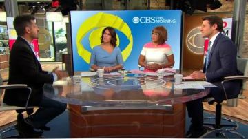 Black Halo 3/4 Sleeve Jackie O Dress in Twinkle Blue worn by Dana Delany on CBS This Morning June 03,2019