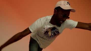 The white t-shirt cotton printed t-rex Dior x Sorayama of Dopebwoy in the clip I don't care of Oboy feat. Aya Nakamura