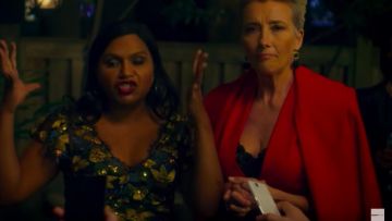 Red Tie Waist Cape Coat worn by Katherine Newbury (Emma Thompson) in Late Night