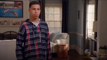 Denim & Supply Ralph Lauren Bleu Indigo Kilroy à Capuchon Liste porté par Andre Johnson, Jr (Marcus Scribner), en black-ish (S02E01)