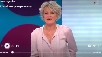 The pink Shirt in satin, 3/4 sleeve of Sophie Davant in This is the program the 18.06.2019