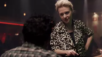 Print Leopard Jacket worn by Debra Hammer (Kate McKinnon) in Yesterday