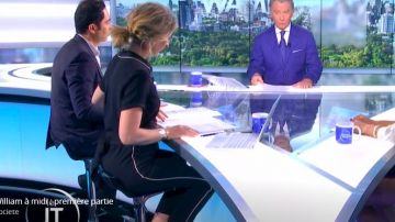 La combinaison noire,col mao et liseré blanc de Caroline Delage dans William à midi le 19.06.2019