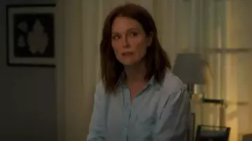 Casual light blue shirt worn by Theresa (Julianne Moore) in After the Wedding