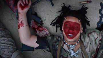 Camo military shirt worn by Trippie Redd as seen in his Under Enemy Arms music video