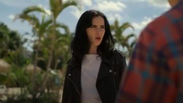 Acne Studios Mape Motorcycle Jacket worn by Jessica Jones (Krysten Ritter) in Marvel's Jessica Jones (S03E01)