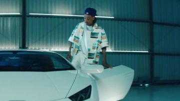 White t-shirt worn by Wiz Khalifa as seen in One Thought Away music video by Asher Angel