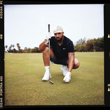 Nike Golf Black Shirt Polo worn by Drake on his Instagram account @champagnepapi