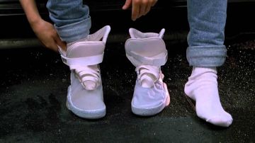 The pair of Nike Air Mag of Marty McFly (Michael J. Fox) in Back to the future II
