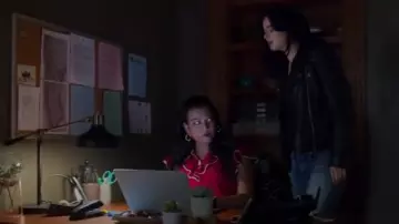 RED Valentino Ruffled silk crepe de chine blouse worn by Gillian (Aneesh Sheth) in Marvel's Jessica Jones (Season 03 Episode 08)