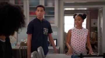 Equipement Lyle sans Manches Chemisier de Soie porté par Zoey Johnson (Yara Shahidi), en black-ish (Saison 03 Episode 13)