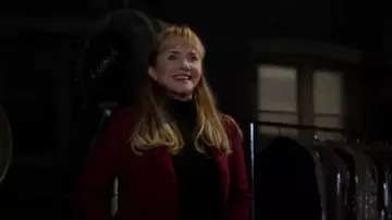 Barneys New York Houndstooth Wool Double-Breasted Coat worn by Dorothy Walker (Rebecca De Mornay) in Marvel's Jessica Jones (Season 03 Episode 11)