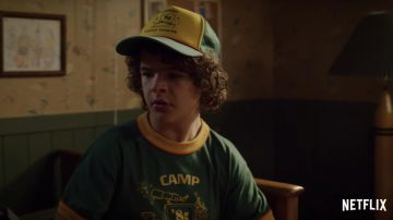 The cap '85' Camp Know Where" from Dustin Henderson (Gaten Matarazzo) in Stranger Things Season 3