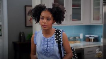 J. Crew Margot Top En Coton Aéré porté par Zoey Johnson (Yara Shahidi), en black-ish (Saison 03 Episode 16)