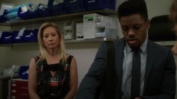 Prada Plaid Silk Dress worn by Dr. Joan Watson (Lucy Liu) in Elementary (Season 07 Episode 05)