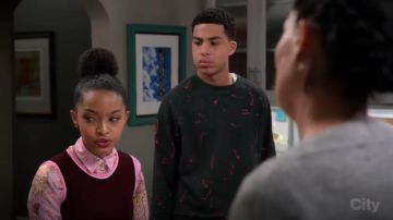 J. Crew à Bout de Laine Léger Jackie Coquille de Réservoir porté par Zoey Johnson (Yara Shahidi), en black-ish (Saison 03 Episode 19)