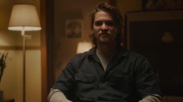 Grey Work Shirt worn by Nick Brenner (Luke Grimes) as seen in Into The Ashes