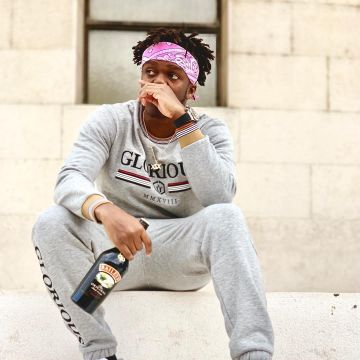 Glorious Gangsta Mullen Sweatshirt in Grey Marl worn by KSI on his Instagram account @ksi