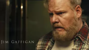Red and Brown Plaid Shirt worn by Zeke (Jim Gaffigan) as seen in Them That Follow