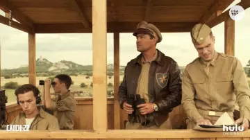 The bomber jacket brown leather pilot, Colonel Cathcart (Kyle Chandler) in Catch-22 S01E01