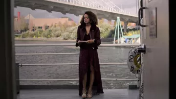 the evening dress red Asos worn by Tabitha Foster (Quintessa Swindell) in Trinkets S01E04