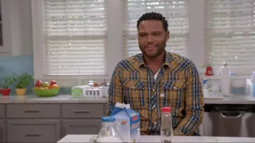 G Star Raw 3301 Shirt À la Lumière de Nassau Bleu Foncé Vulcan Vérifier porté par Andre "Dre' Johnson (Anthony Anderson), en black-ish (Season04 Episode03)