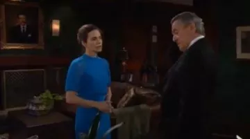 Bcbgmaxazria Lace Inset Sheath Dress worn by Victoria Newman (Amelia Heinle) as seen in The Young and the Restless June 20,2019