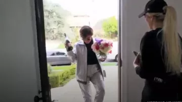 Gucci Laminated sparkling GG jersey jogging pant worn by Herself (Kris Jenner) in Keeping Up with the Kardashians (S16E11)