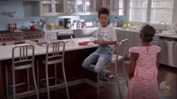 Jonathan Simkhai The Future Is Still Female Pima Cotton Tee worn by Zoey Johnson (Yara Shahidi) in black-ish (S04E03)