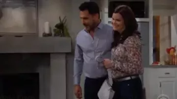 Rag & Bone Susan Soie à Manches Longues Floral Blouse porté par Katie Logan (Heather Tom) comme on le voit sur Le Gras et le Beau juin 17,2019