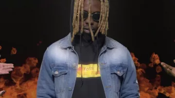 Sweatshirt black logo kodak Jok'Air in his film The Fever