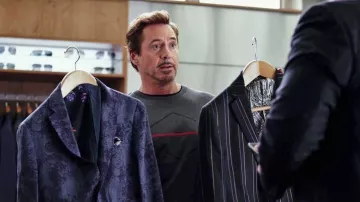Tony Stark's (Robert Downey Jr.) t-shirt for promoting Spider-Man: Homecoming at NBA finals