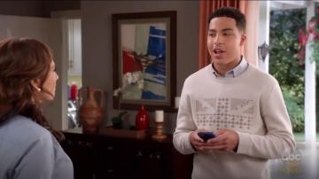 Suéter Ben Sherman Union Jack Jacquard usado por Andre Johnson, Jr. (Marcus Scribner) en negro (Temporada04 Episodio11)