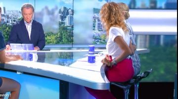 Le pantalon sarouel rouge taille haute de Rachel Bourlier dans William à midi le 26.06.2019