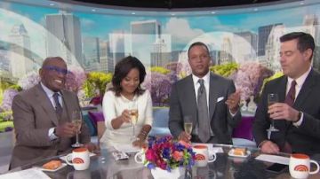 Eliza J Sweater Dress with Lace Inset worn by Sheinelle Jones on Today June 20,2019