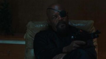 Black leather eye patch worn by Nick Fury (Samuel L. Jackson) in Spider-Man: Far from Home
