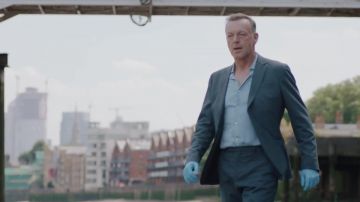 Gris foncé 2 pièces Costume porté par DI David Bradford (Hugo Speer) à Londres Tue (S01E01)